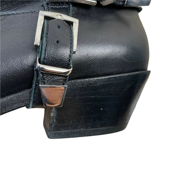 Anine Bing Bianca Leather Studded Accents Ankle Boots Black 6 36 Buckle Harness - Picture 10 of 12